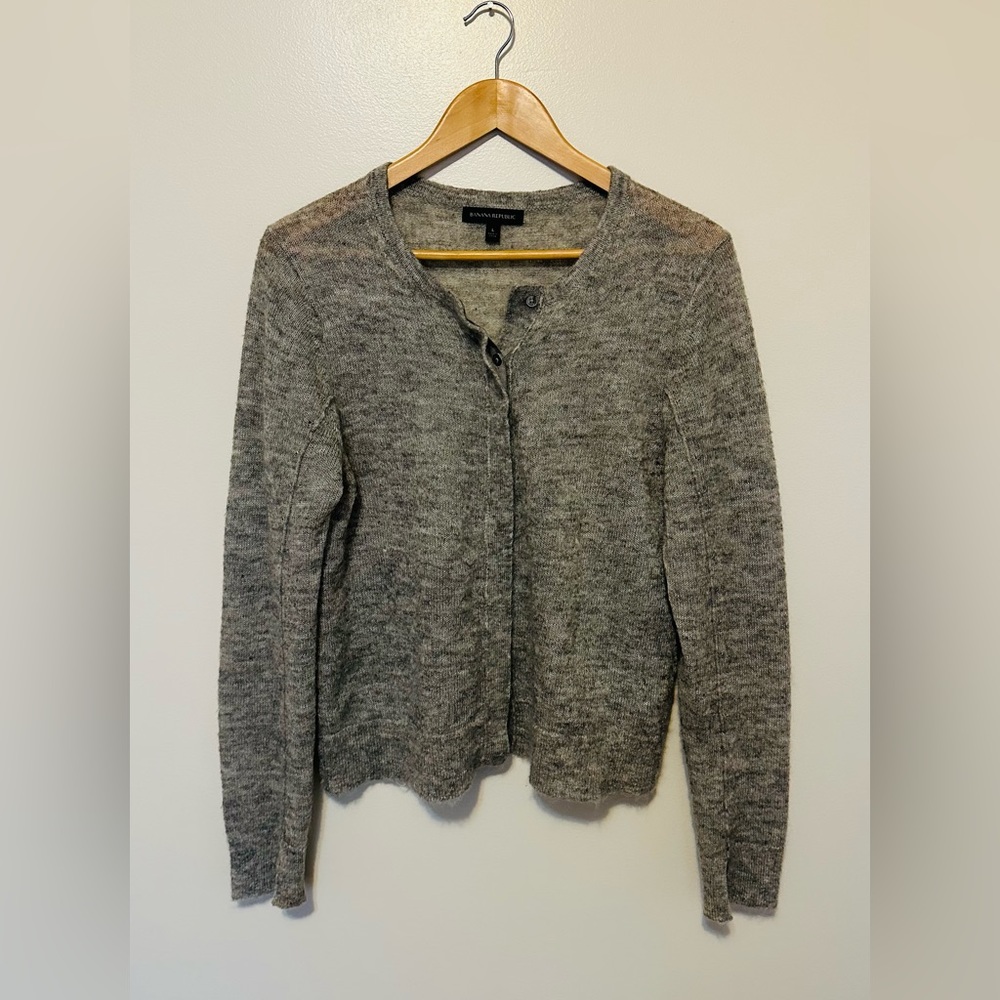 Banana Republic Women's Mohair Button Down Cardigan Sweater Size L